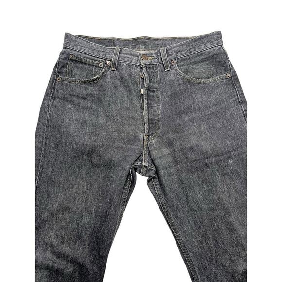 Vintage 90s LEVIS 501 Button-Fly Jeans - Black / Gray Perfect Fade USA - 32X36 - Picture 3 of 8